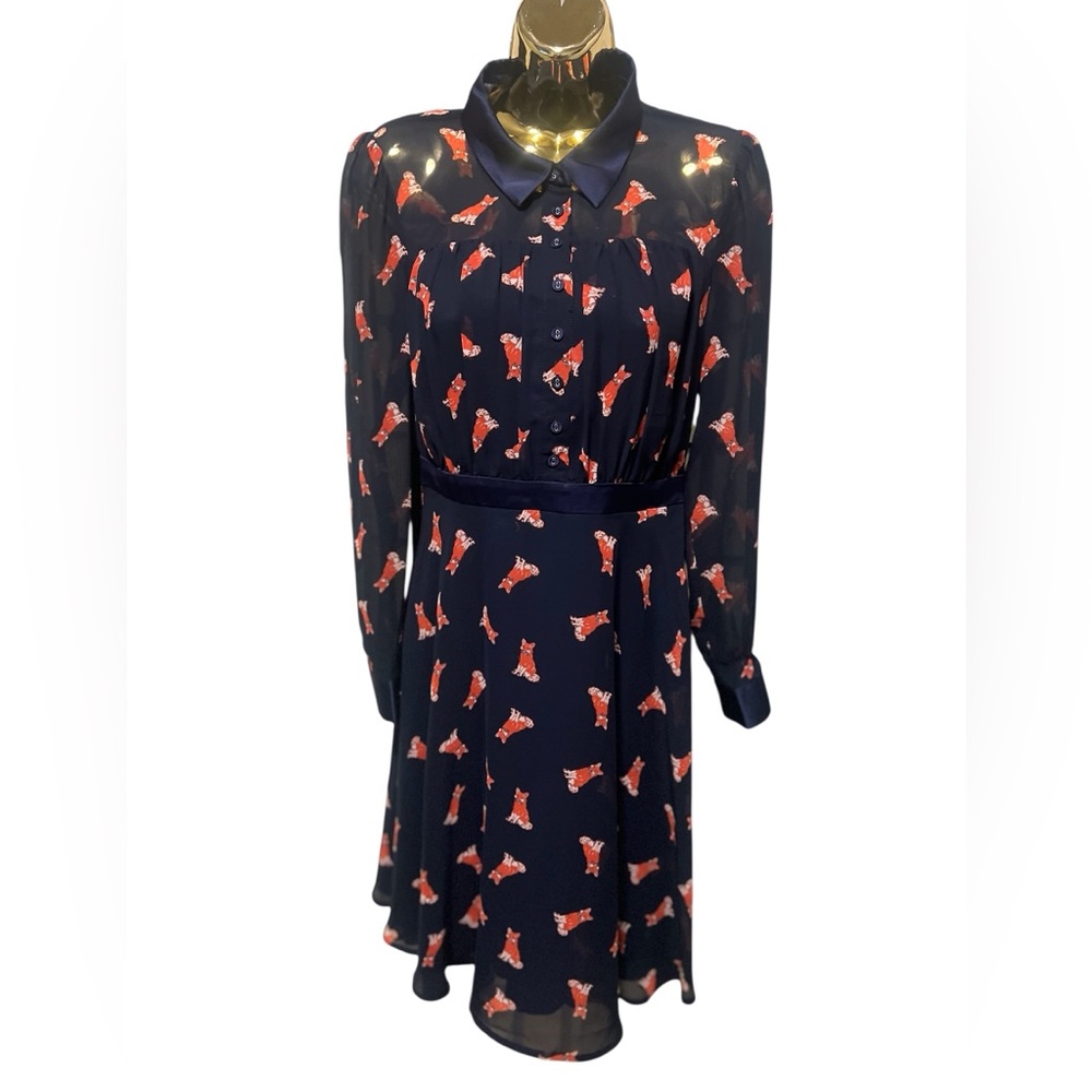 Modcloth small Fox Print midi Dress